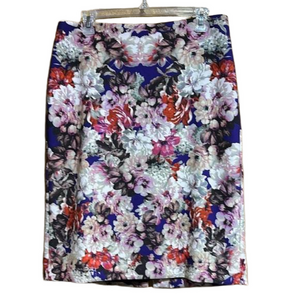 Talbots Floral Print Skirt with Matching Sash / Scarf Size 10 - EUC